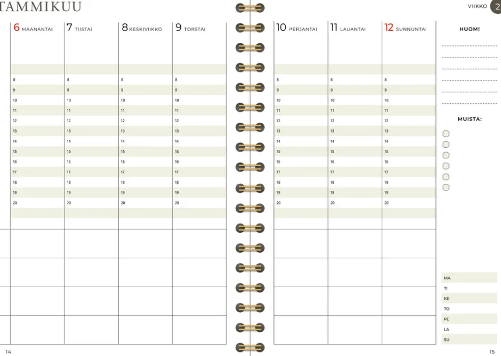 Arjen onni Planner 2025