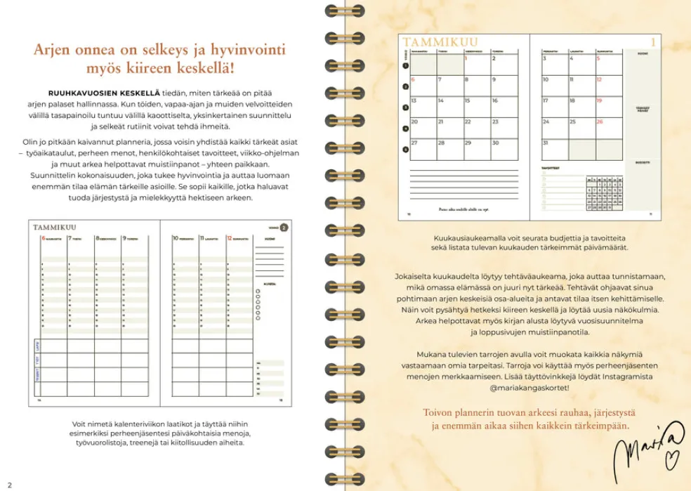 Arjen onni Planner 2025