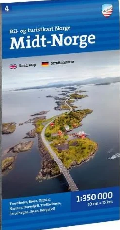 Bil- og turistkart Midt-Norge 1: 350 000