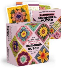 Blommiga mormorsrutor - Bok och 50 kort: Virka, mixa och matcha