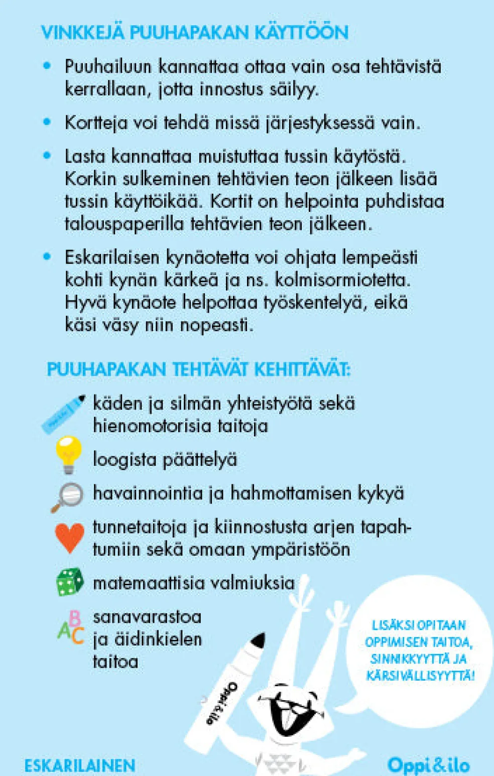 Eskarilainen - puuhakortit 5 - 6 v.