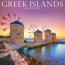 Greek Islands Calendar 2026 Square Travel Wall Calendar - 16 Month