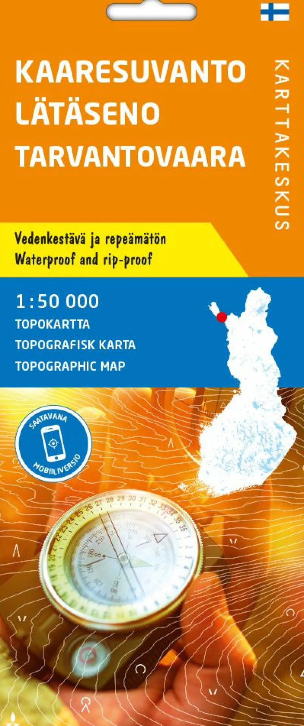 Kaaresuvanto Lätäseno Tarvantovaara, Topokartta 1:50 000