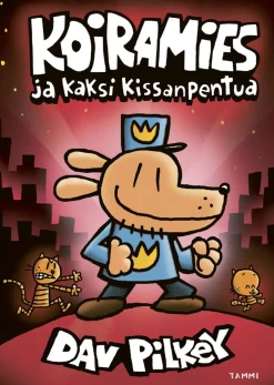 Koiramies ja kaksi kissanpentua