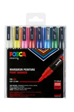 Maalikynä 8 kpl Posca 3M perusvärit