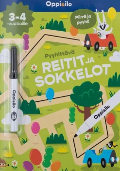 Pyyhittävä Reitit ja sokkelot 3-4 v