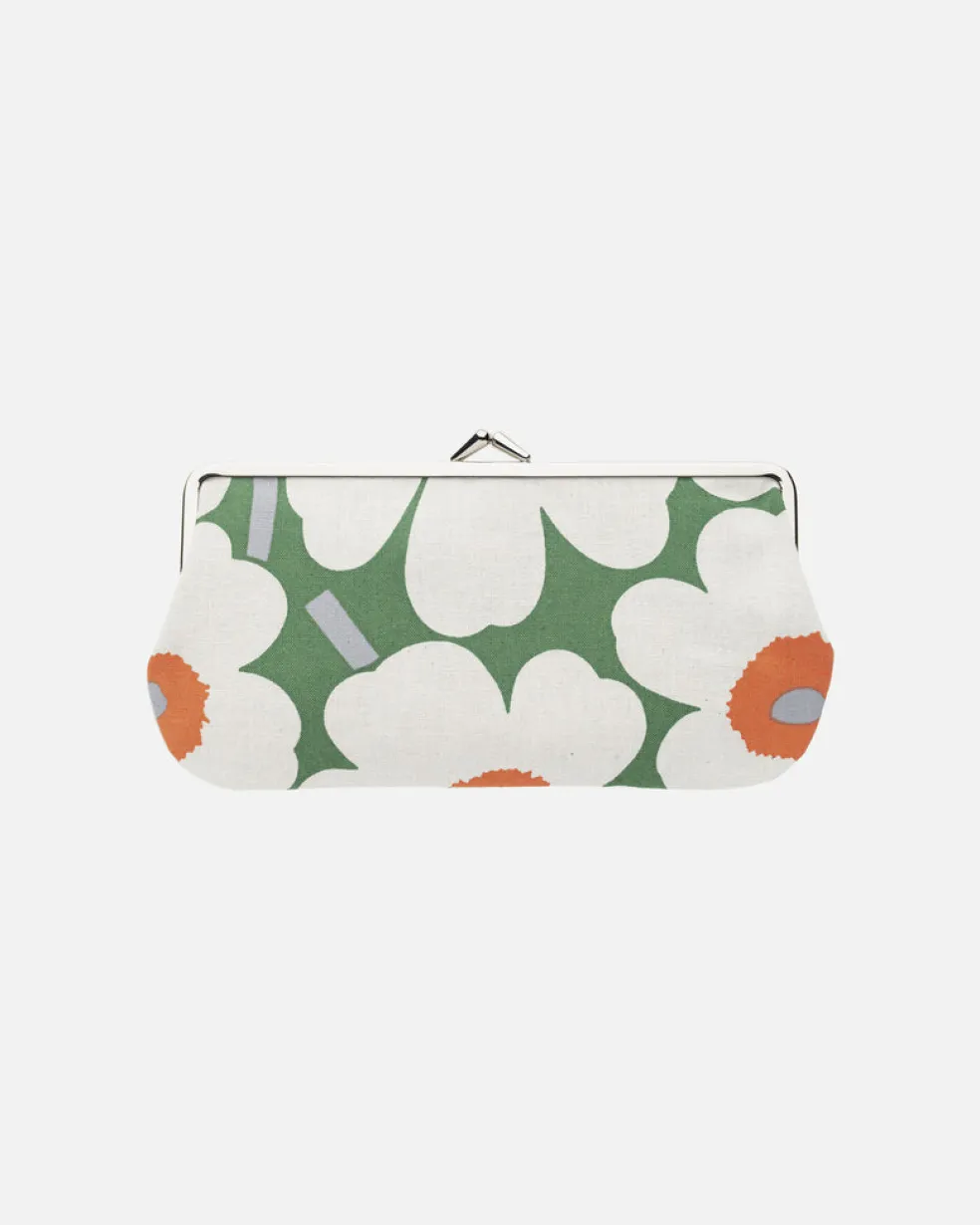 Silmälasikukkaro Marimekko Mini Unikko, vihreä-oranssi