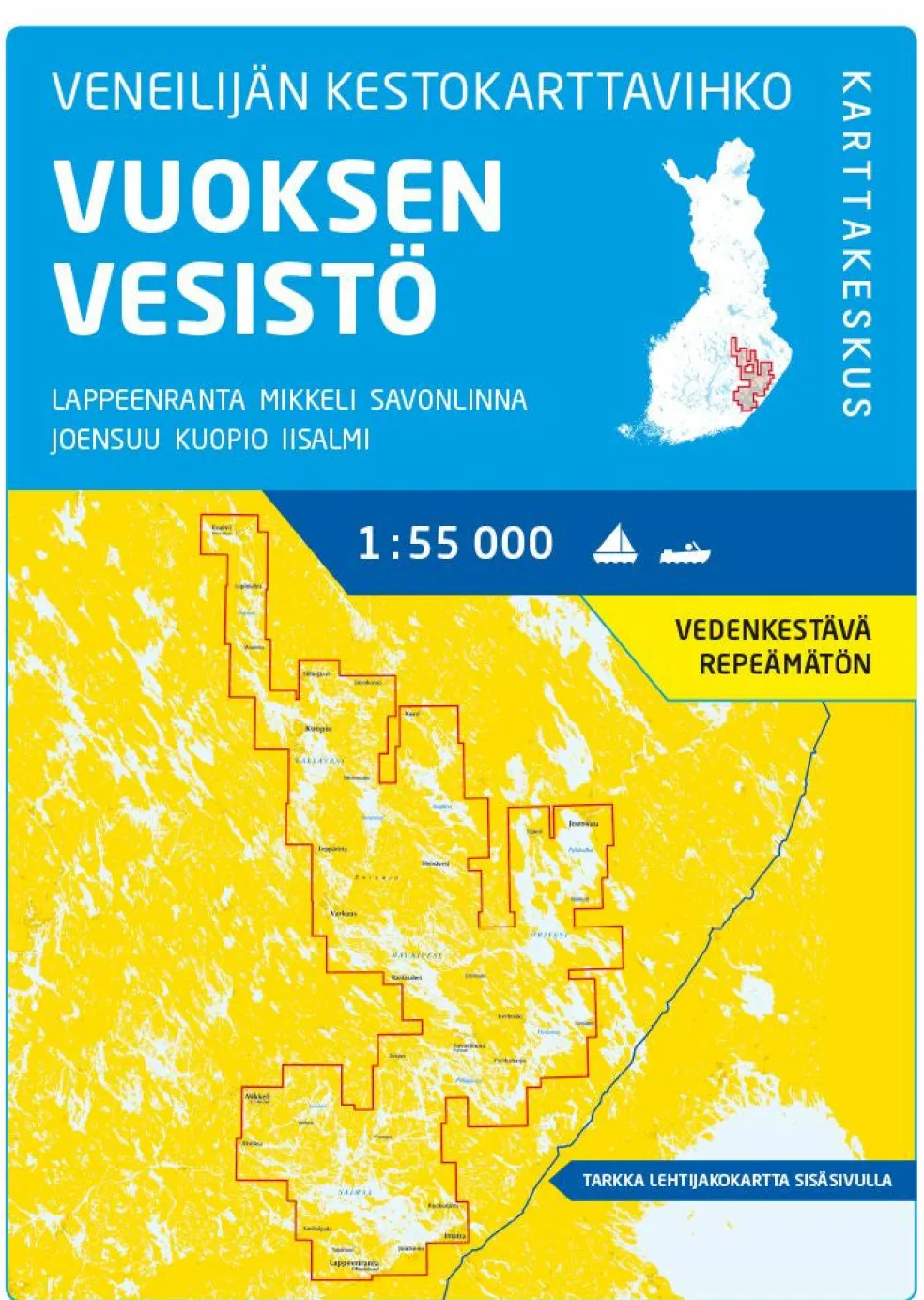 Veneilijän Kestokarttavihko Vuoksen Vesistö 1:55 000