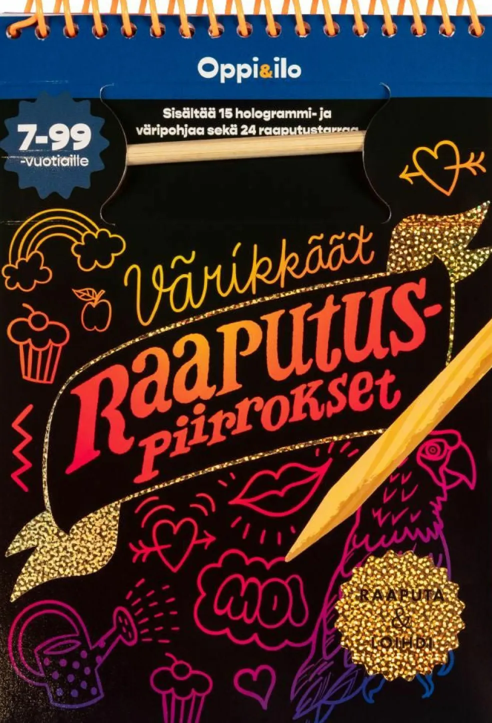 Värikkäät Raaputuspiirrokset -puuhakirja 7-99 v